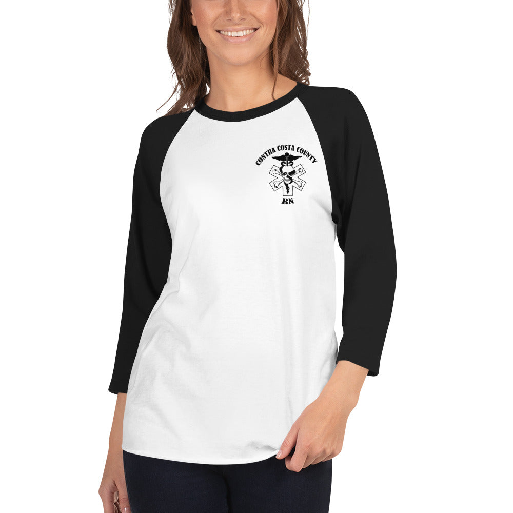 RN 3/4 Baseball Tee Black Text