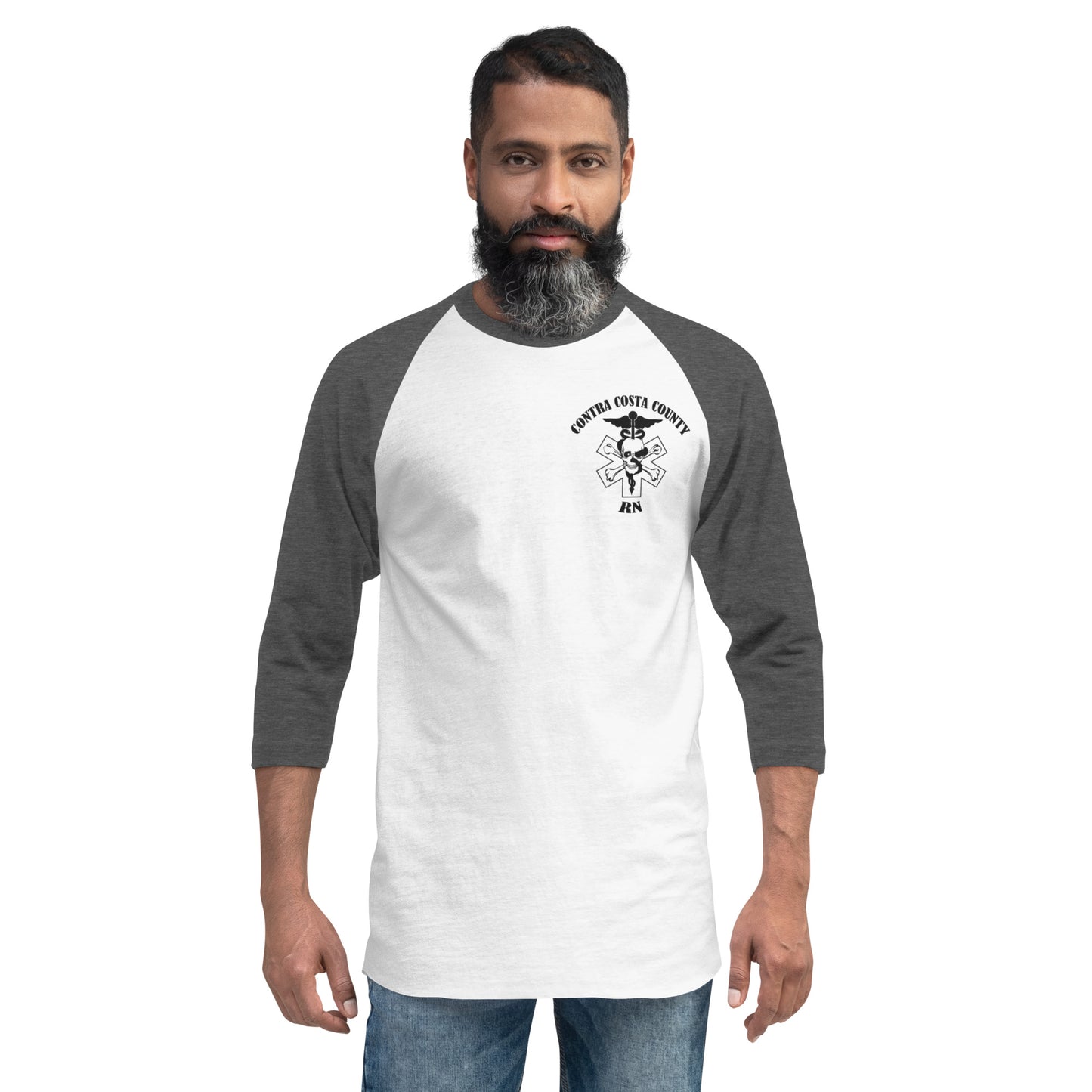 RN 3/4 Baseball Tee Black Text
