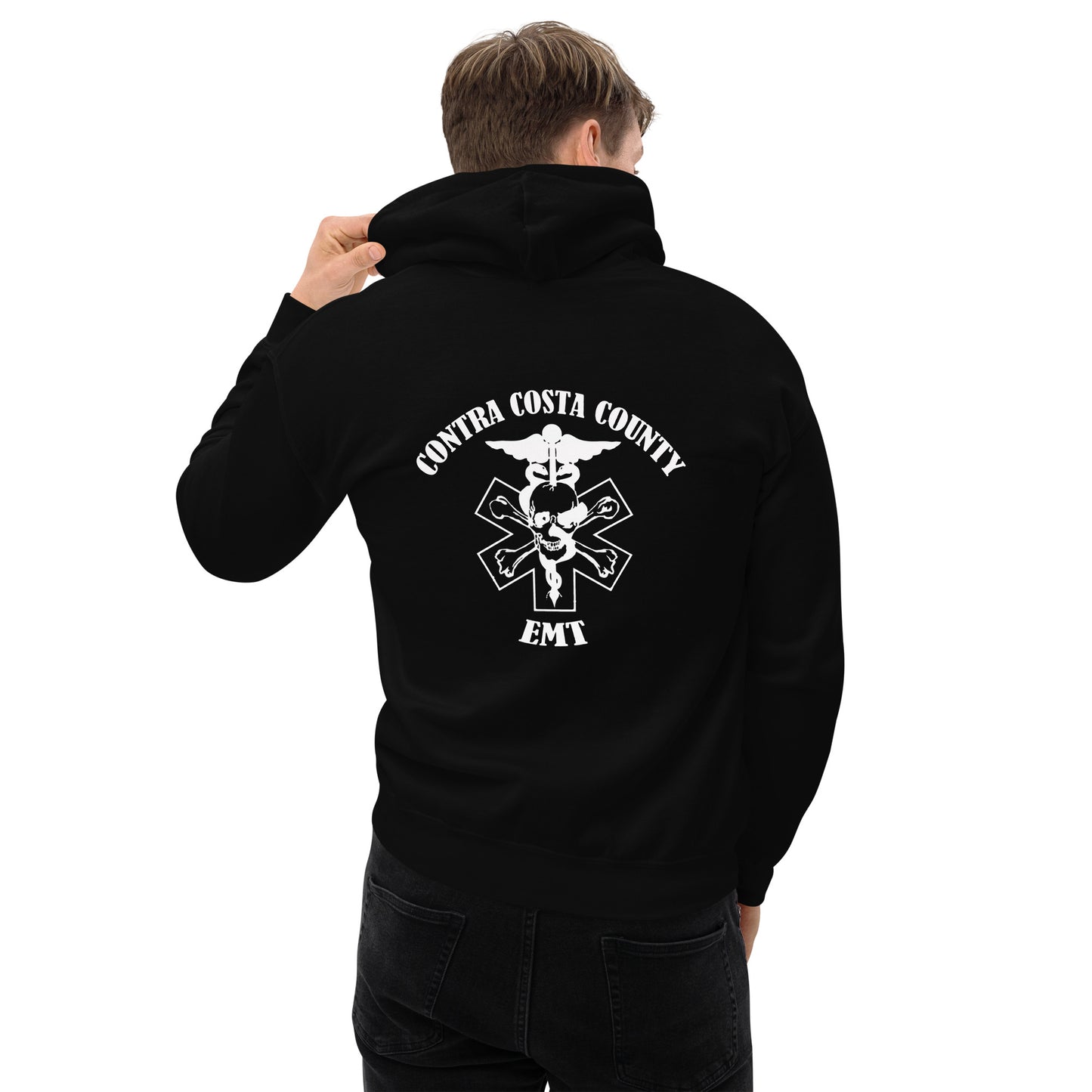 EMT Hoodie White Text