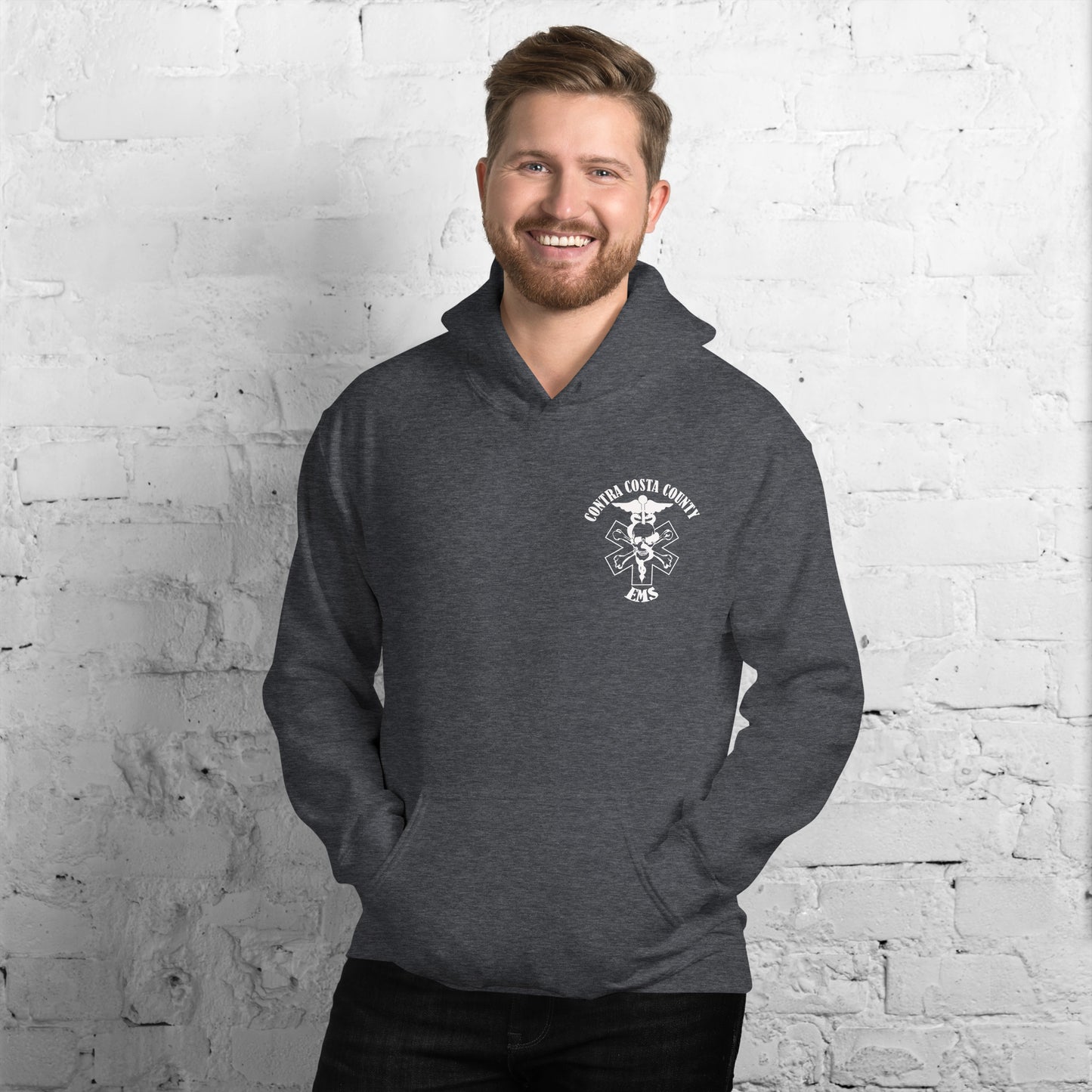 EMS Hoodie White Text