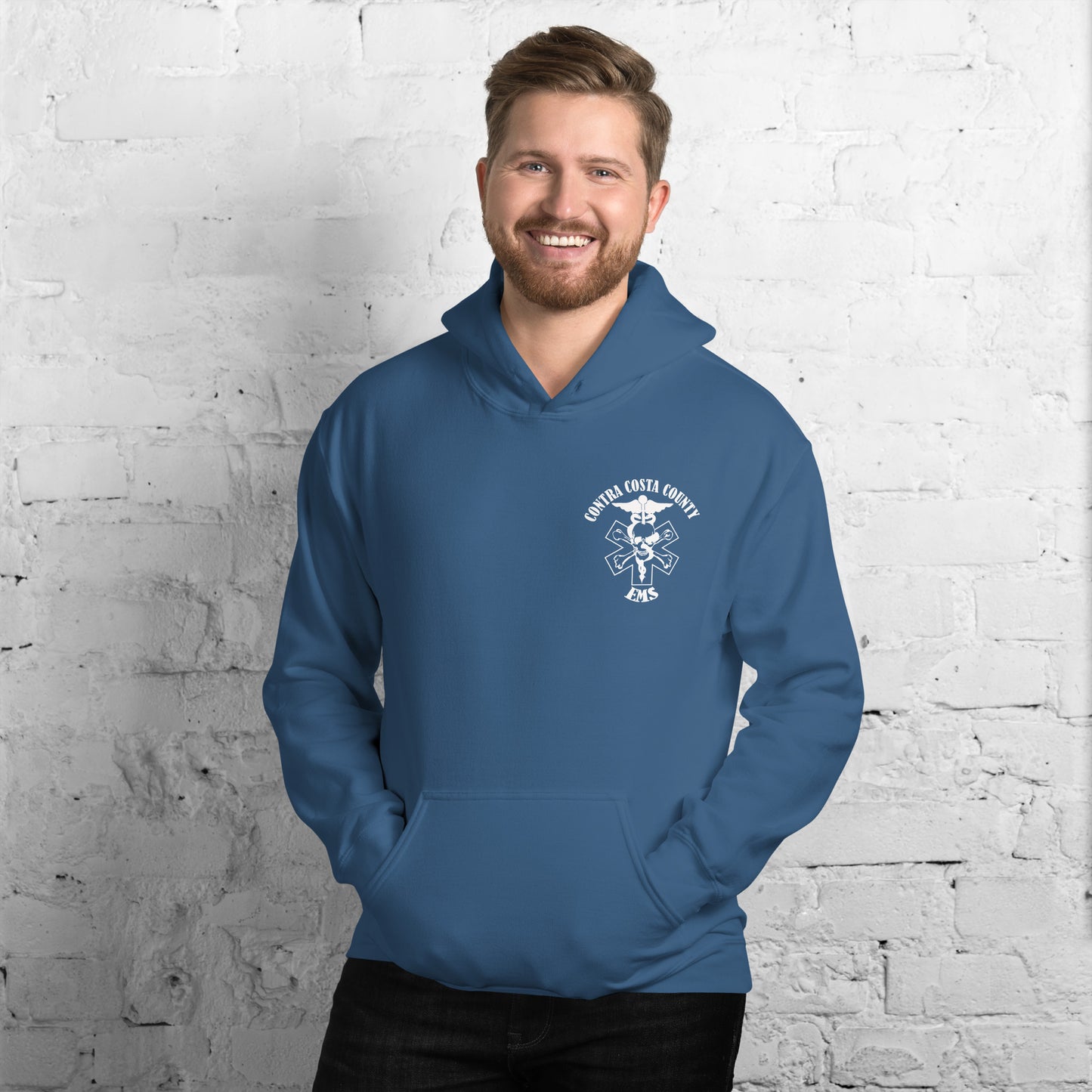 EMS Hoodie White Text