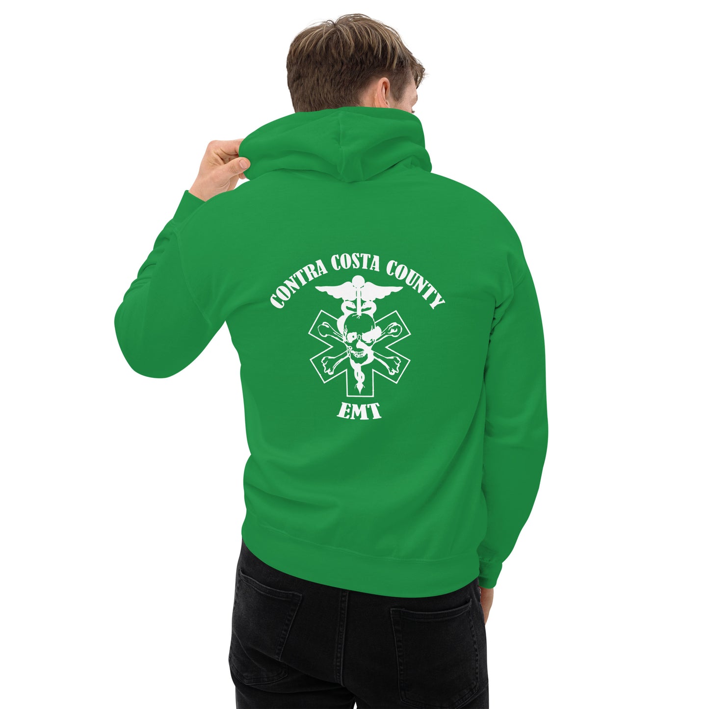 EMT Hoodie White Text