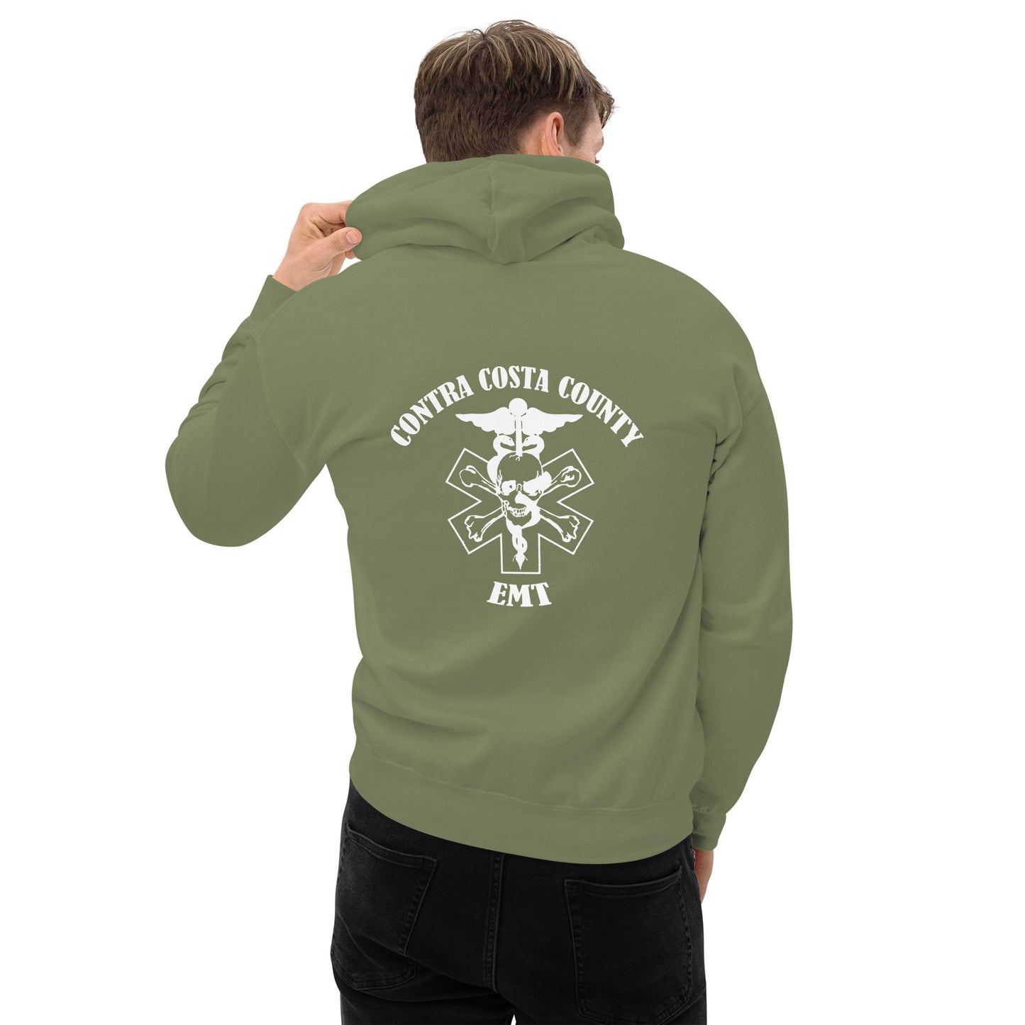 EMT Hoodie White Text