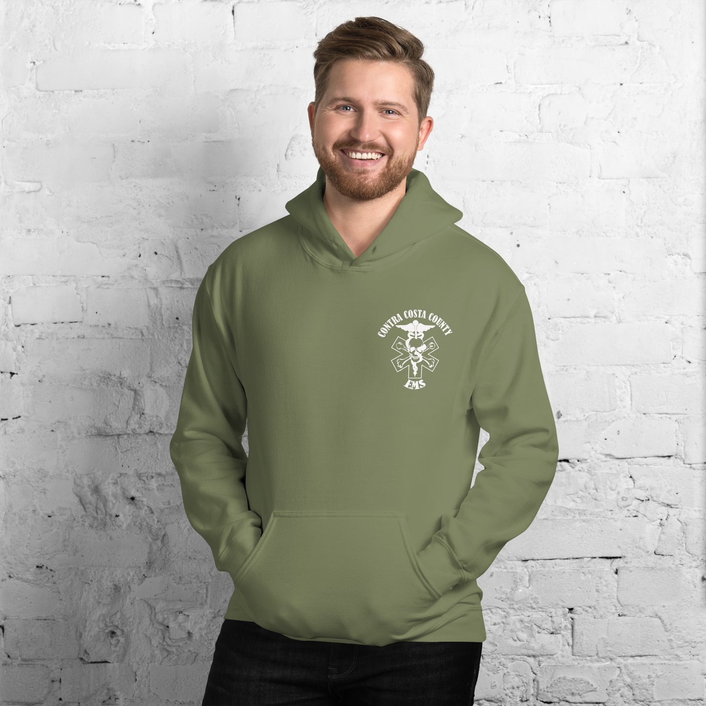 EMS Hoodie White Text