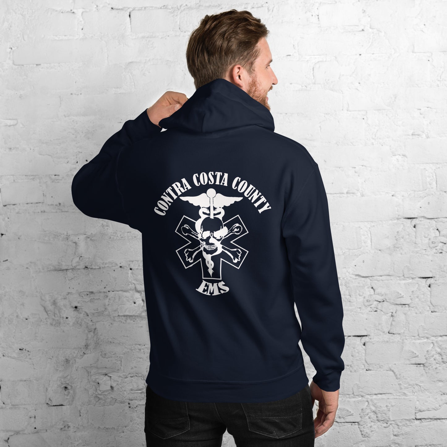 EMS Hoodie White Text