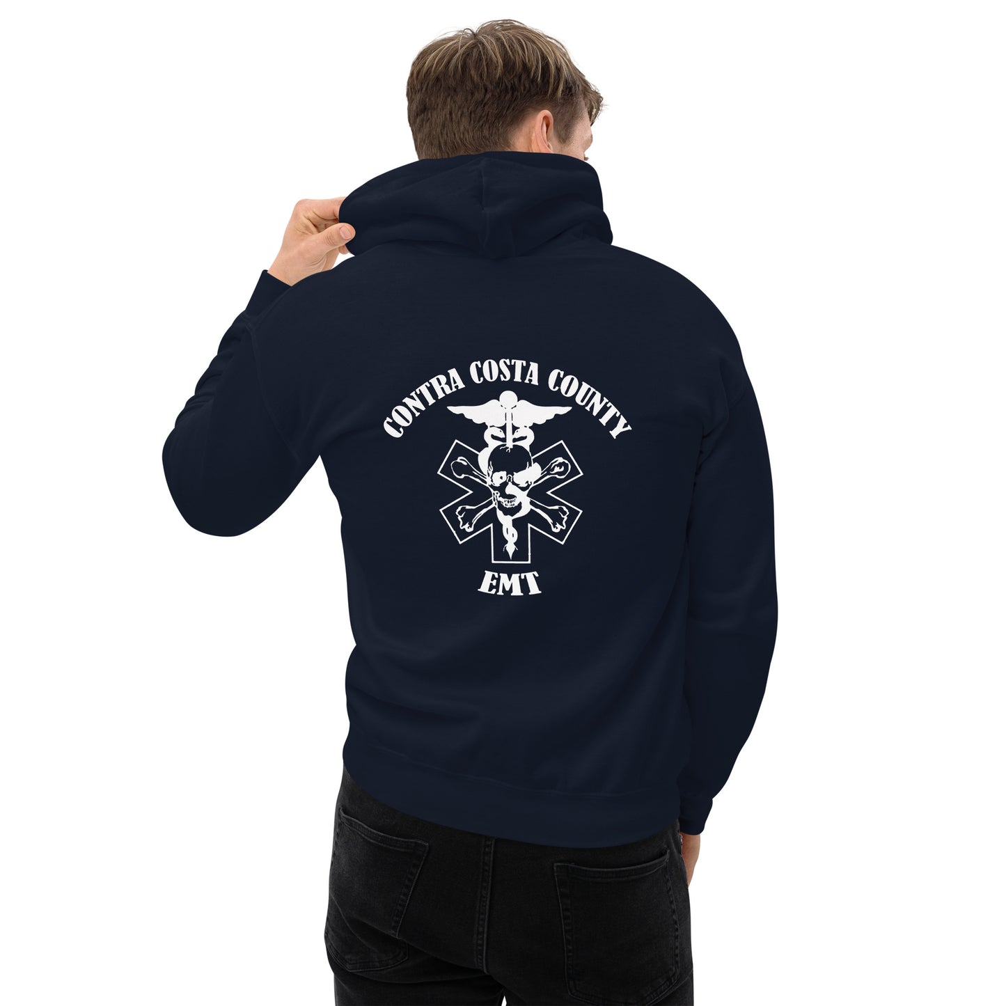EMT Hoodie White Text