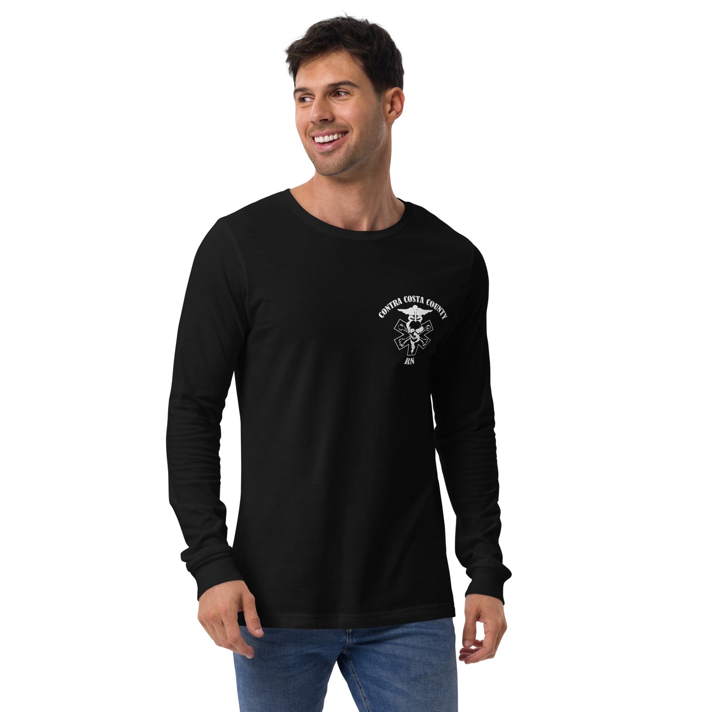 RN Long Sleeve Tee White Text