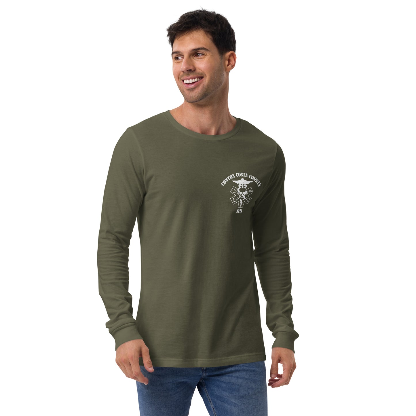 RN Long Sleeve Tee White Text