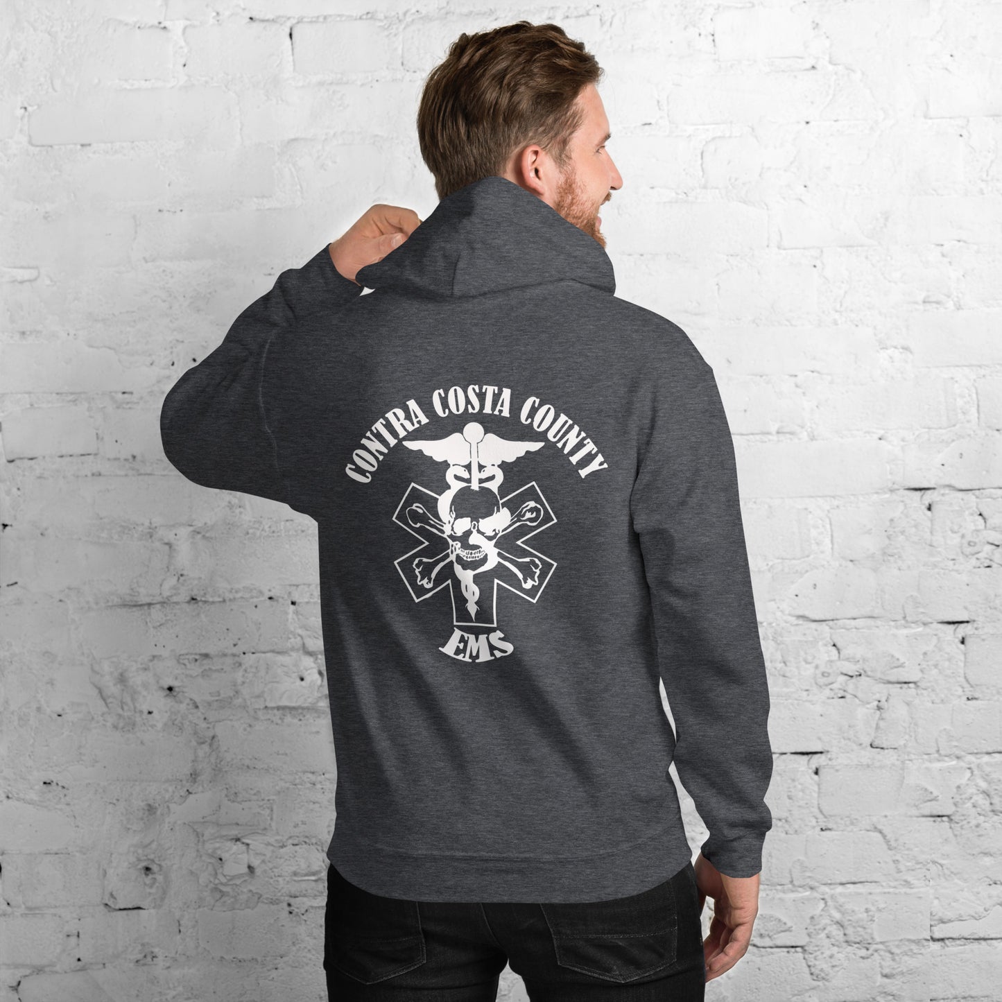 EMS Hoodie White Text