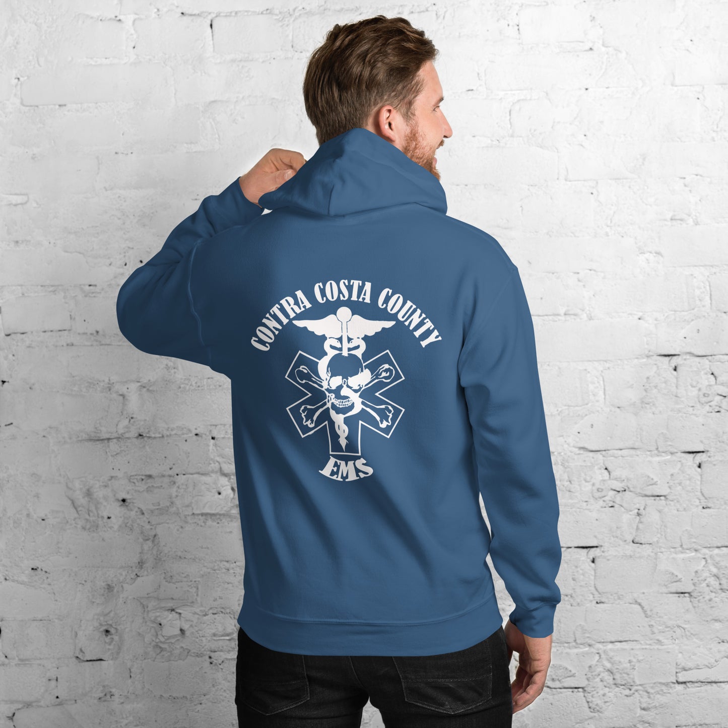 EMS Hoodie White Text