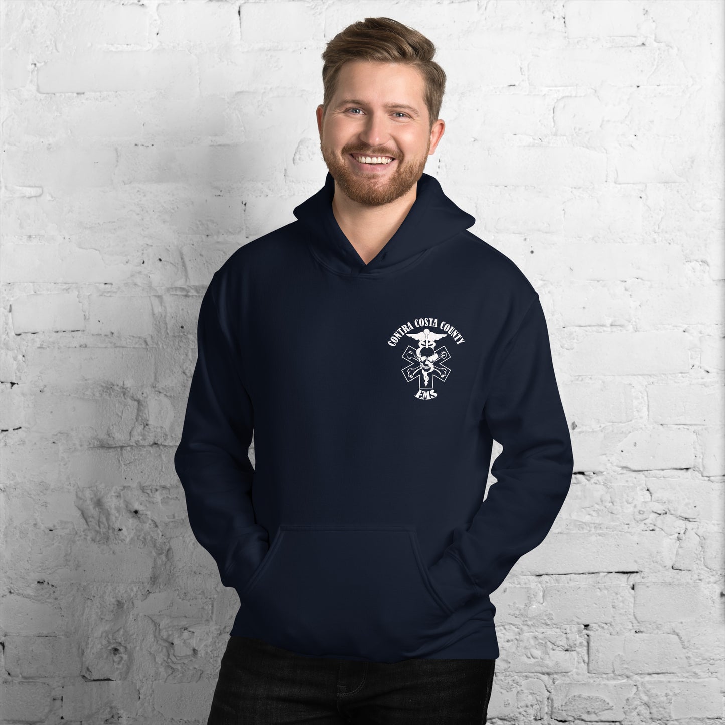 EMS Hoodie White Text
