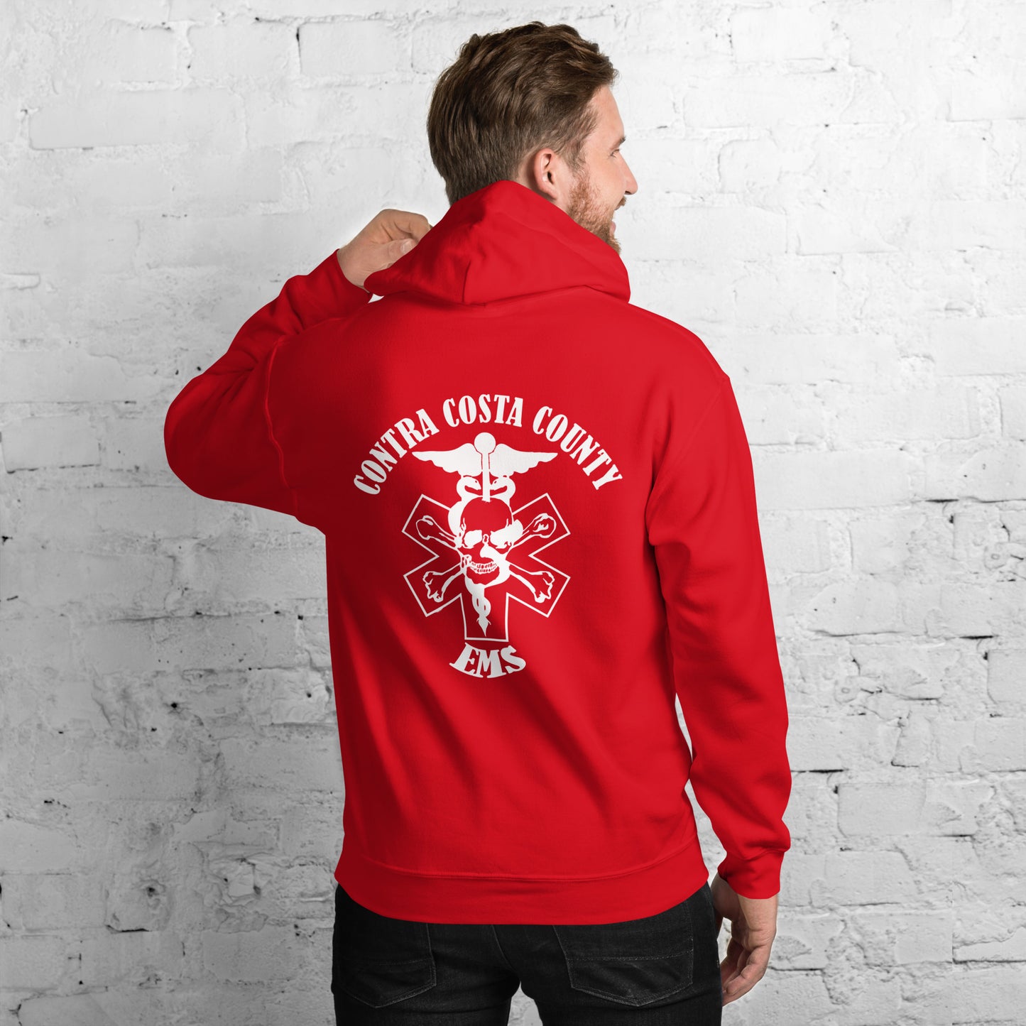 EMS Hoodie White Text