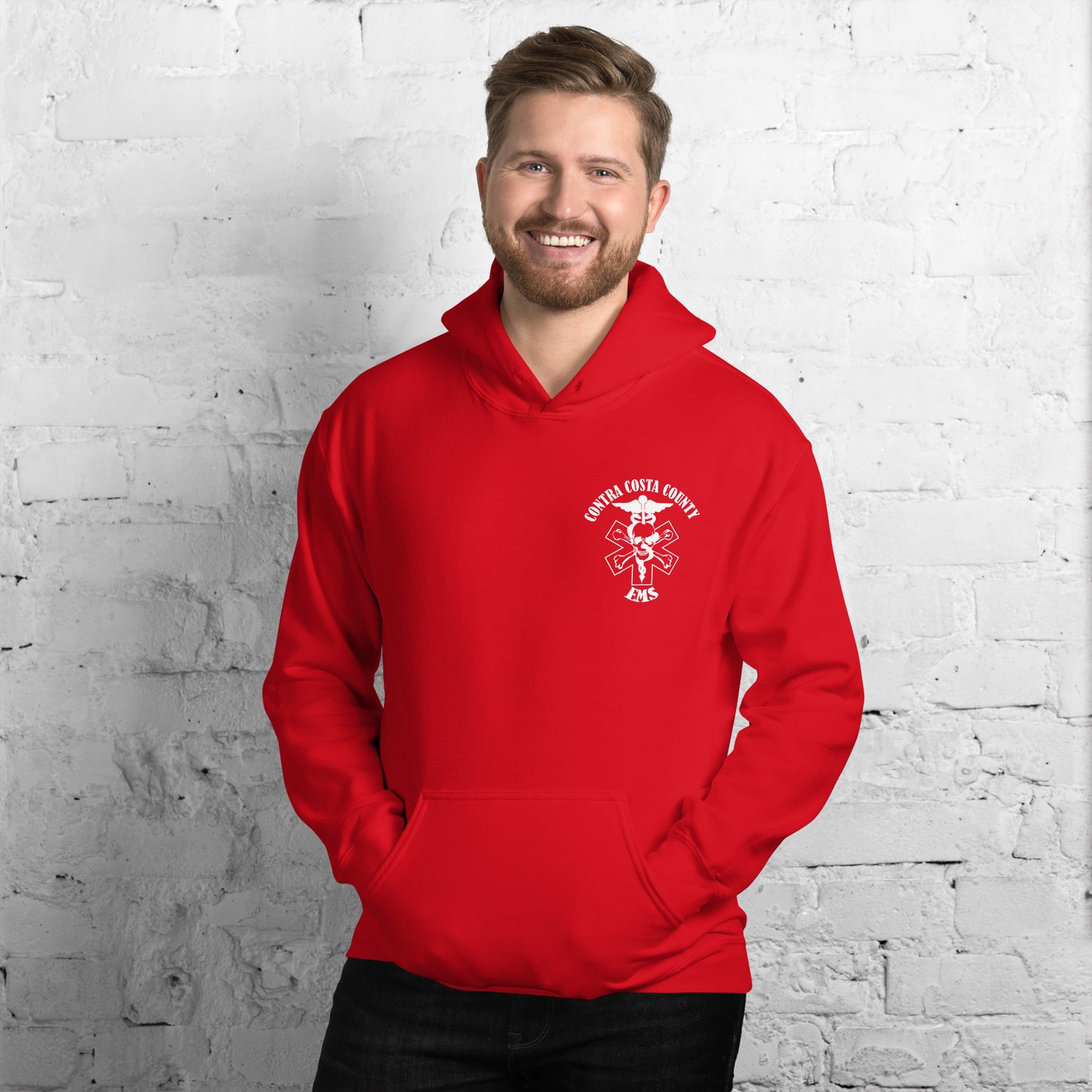 EMS Hoodie White Text
